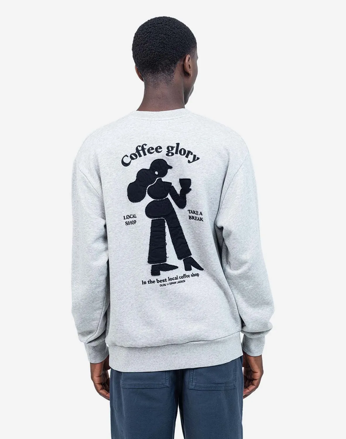 OLOW Coffee Glory sweat gris chiné coton bio