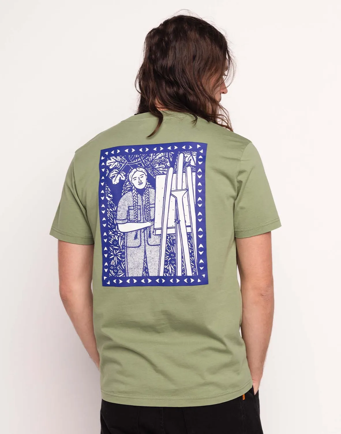 OLOW Pictural t-shirt vert sauge coton bio