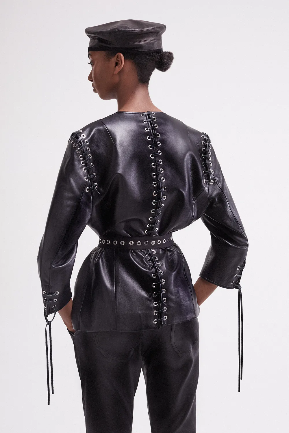 French Deal Edifice veste cuir agneau plongé