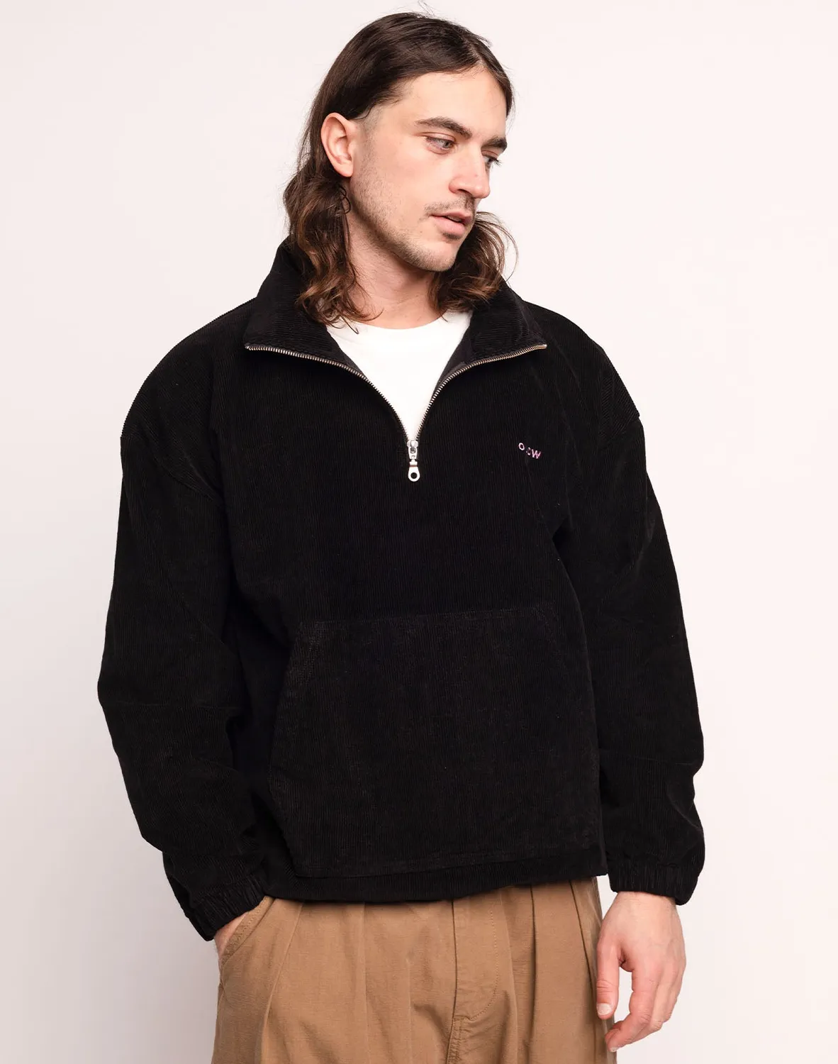 Olow Bangor sweat noir velours coton camionneur