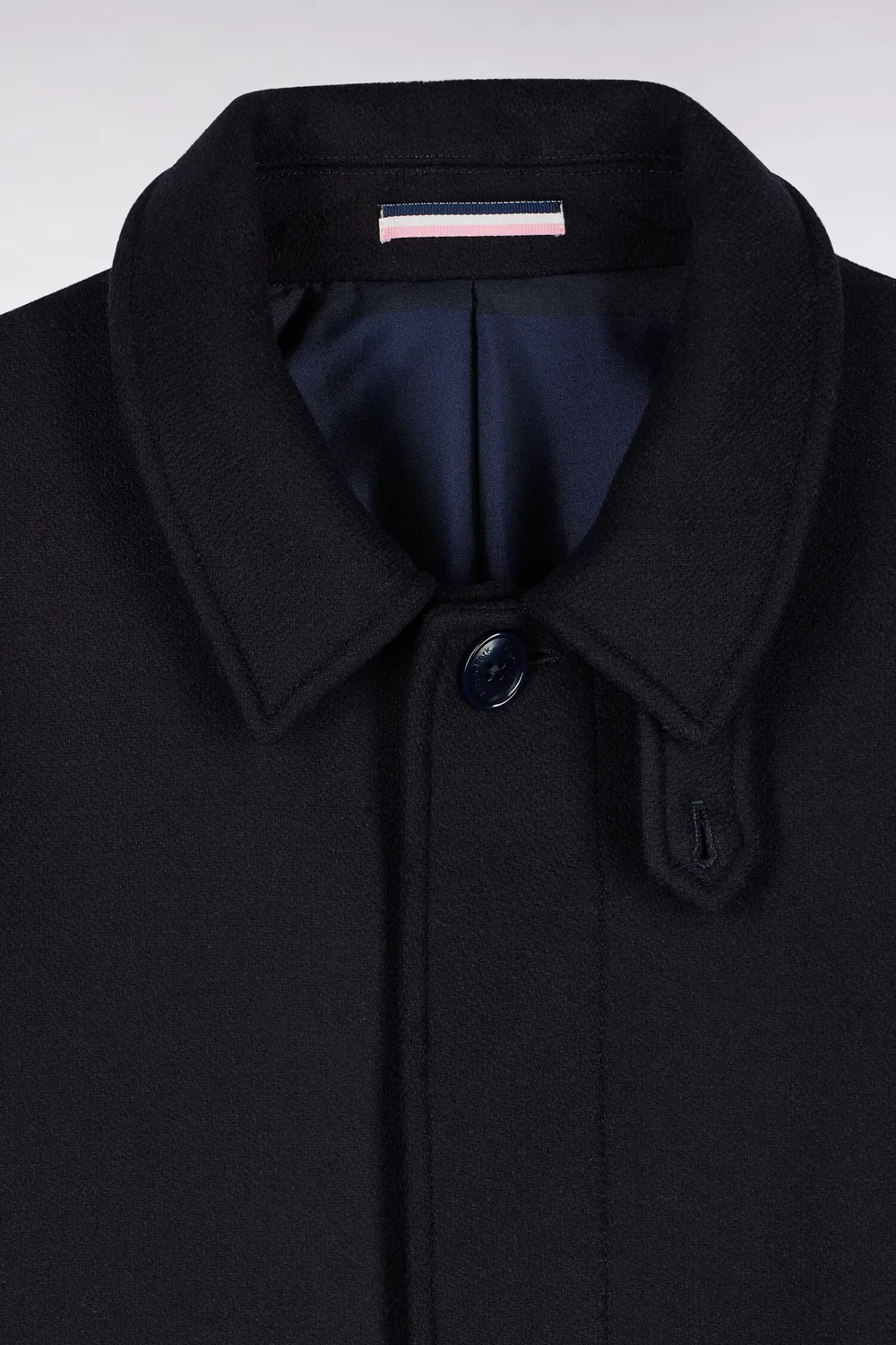Eden Park manteau long homme lainage marine coupe droite