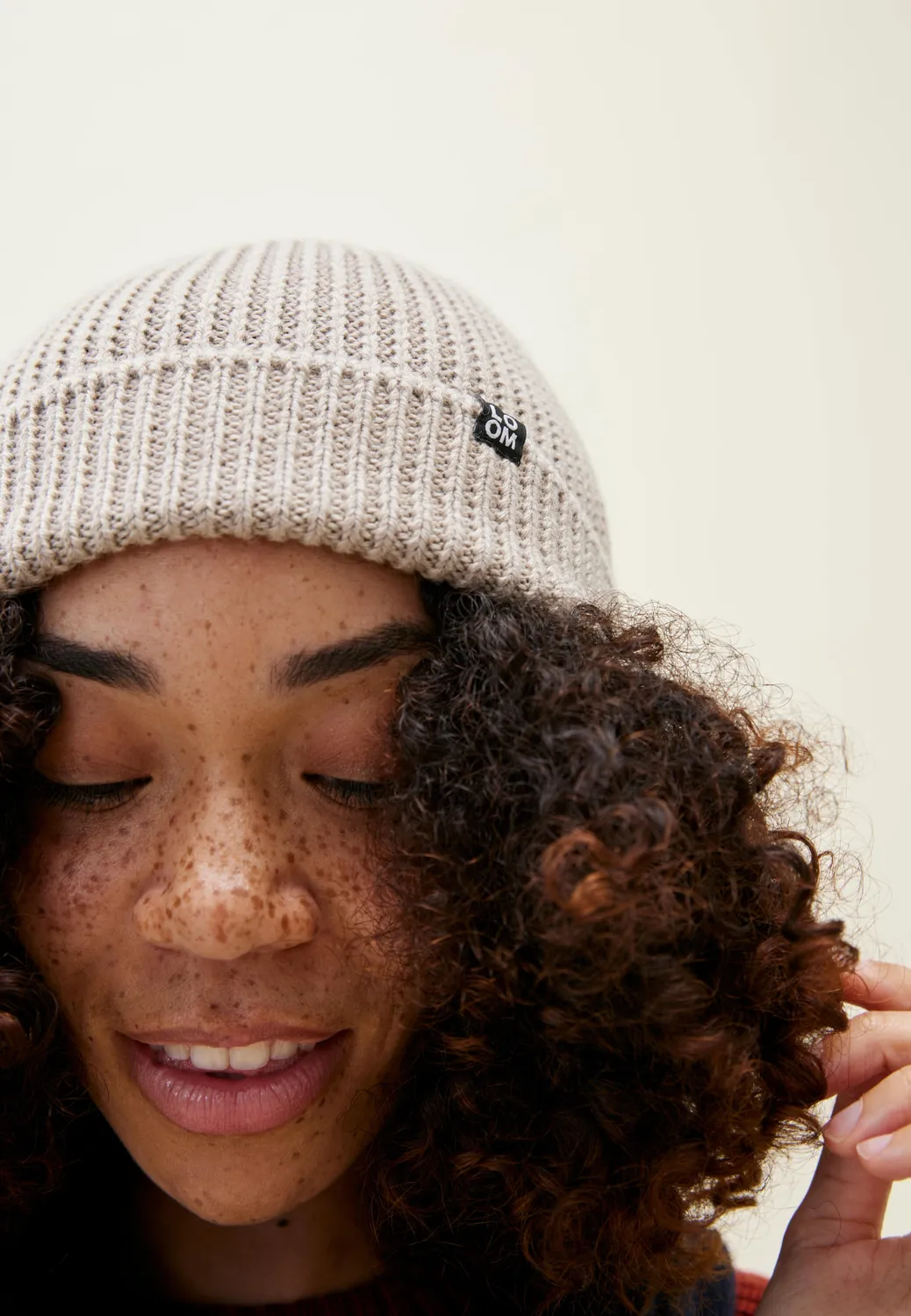 Loom bonnet laine mérinos beige clair