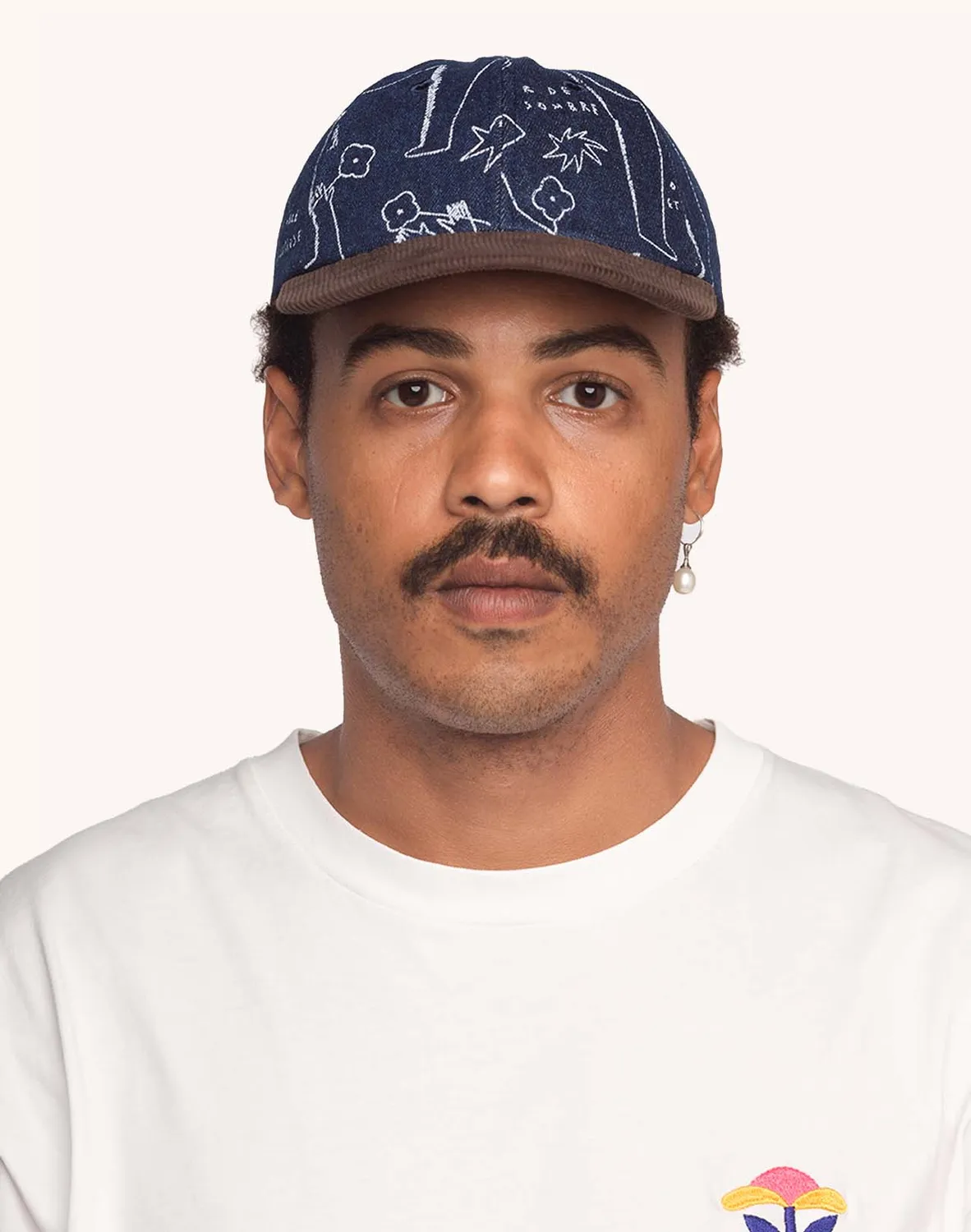OLOW Six Panel casquette denim bleu marron