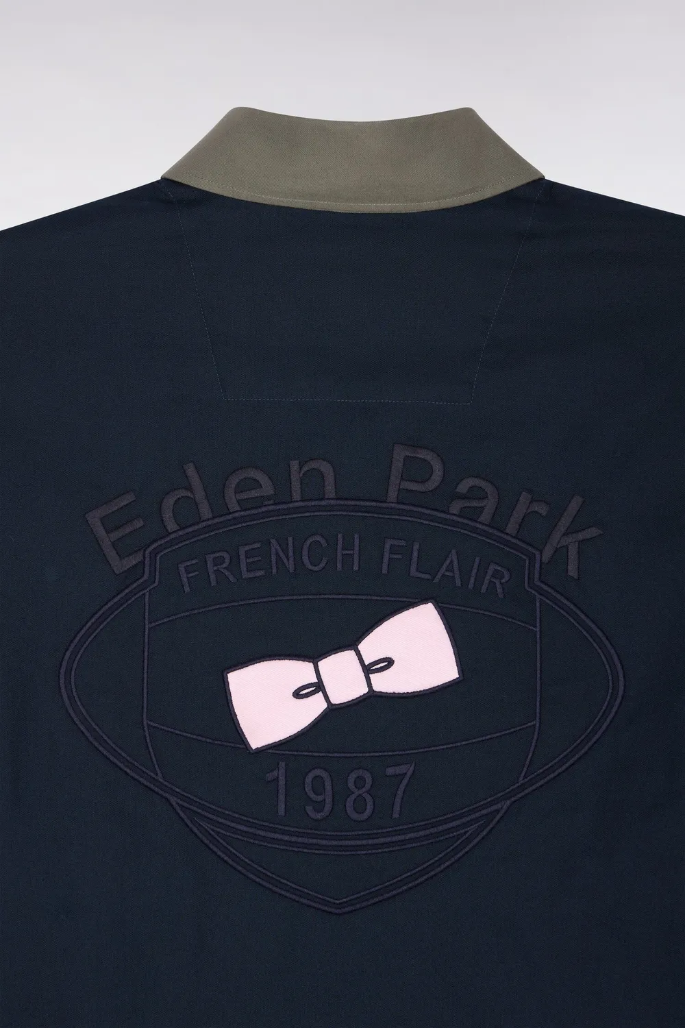 Eden Park chemise oxford vert olive bicolore coupe droite