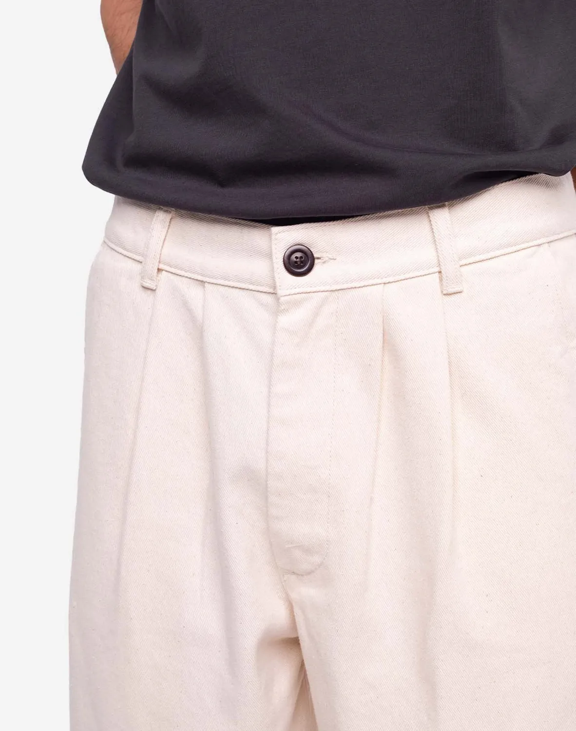 OLOW Swing pantalon écru coupe droite