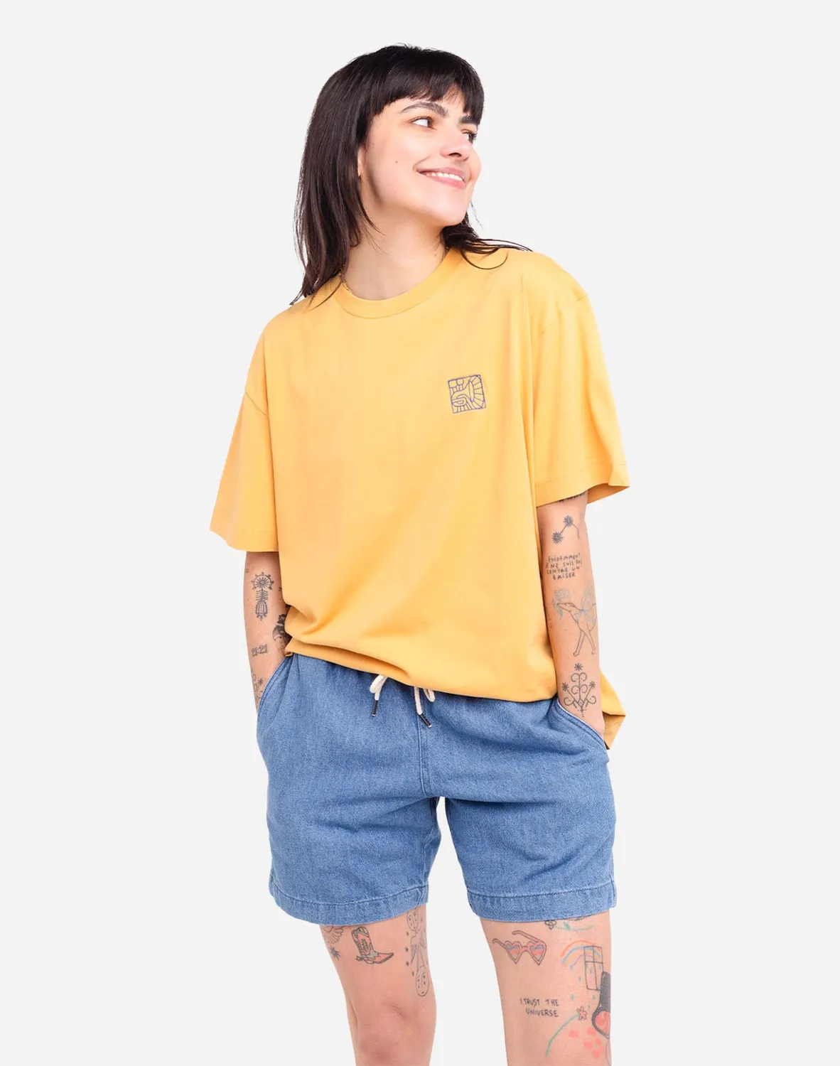 Olow Jazzy t-shirt ample ocre coton bio