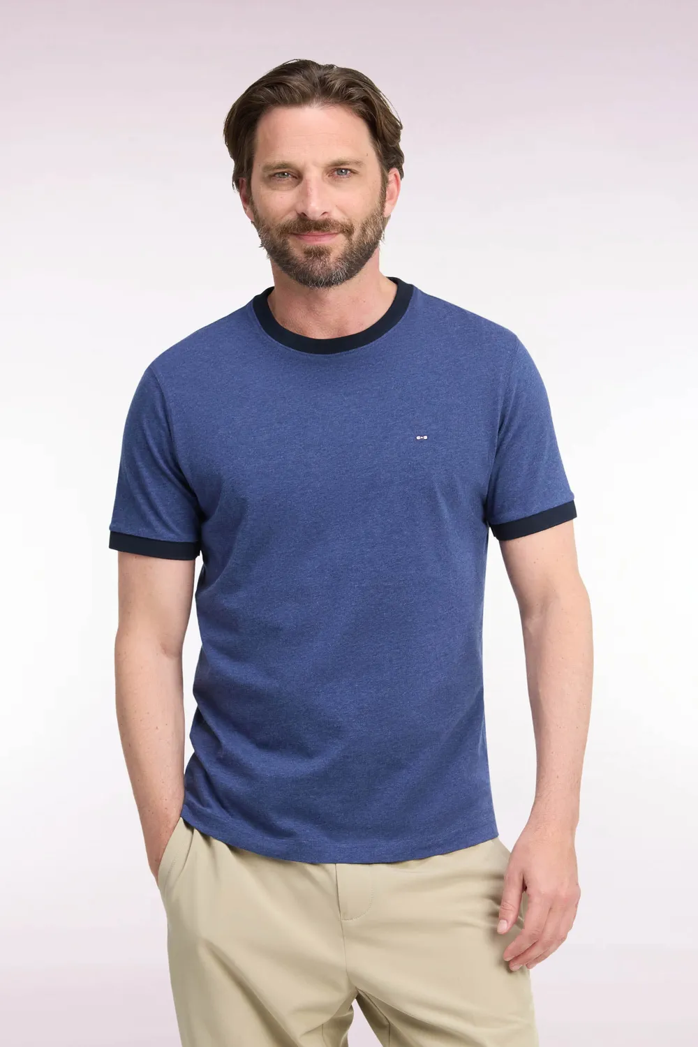 Eden Park Club Evolution H26MAITC0021 t-shirt bleu droit