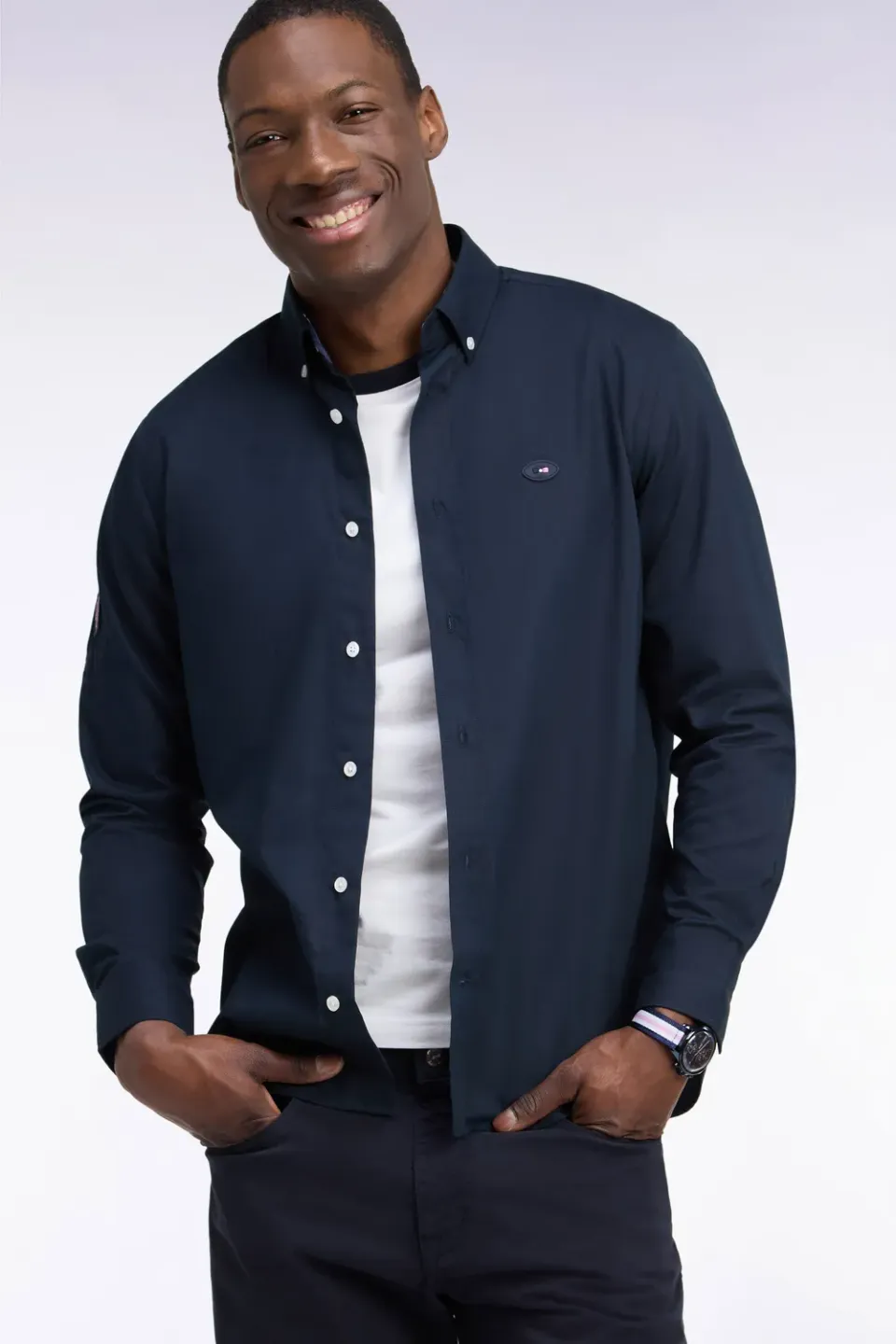 Eden Park XV de France chemise homme marine coton patch dos