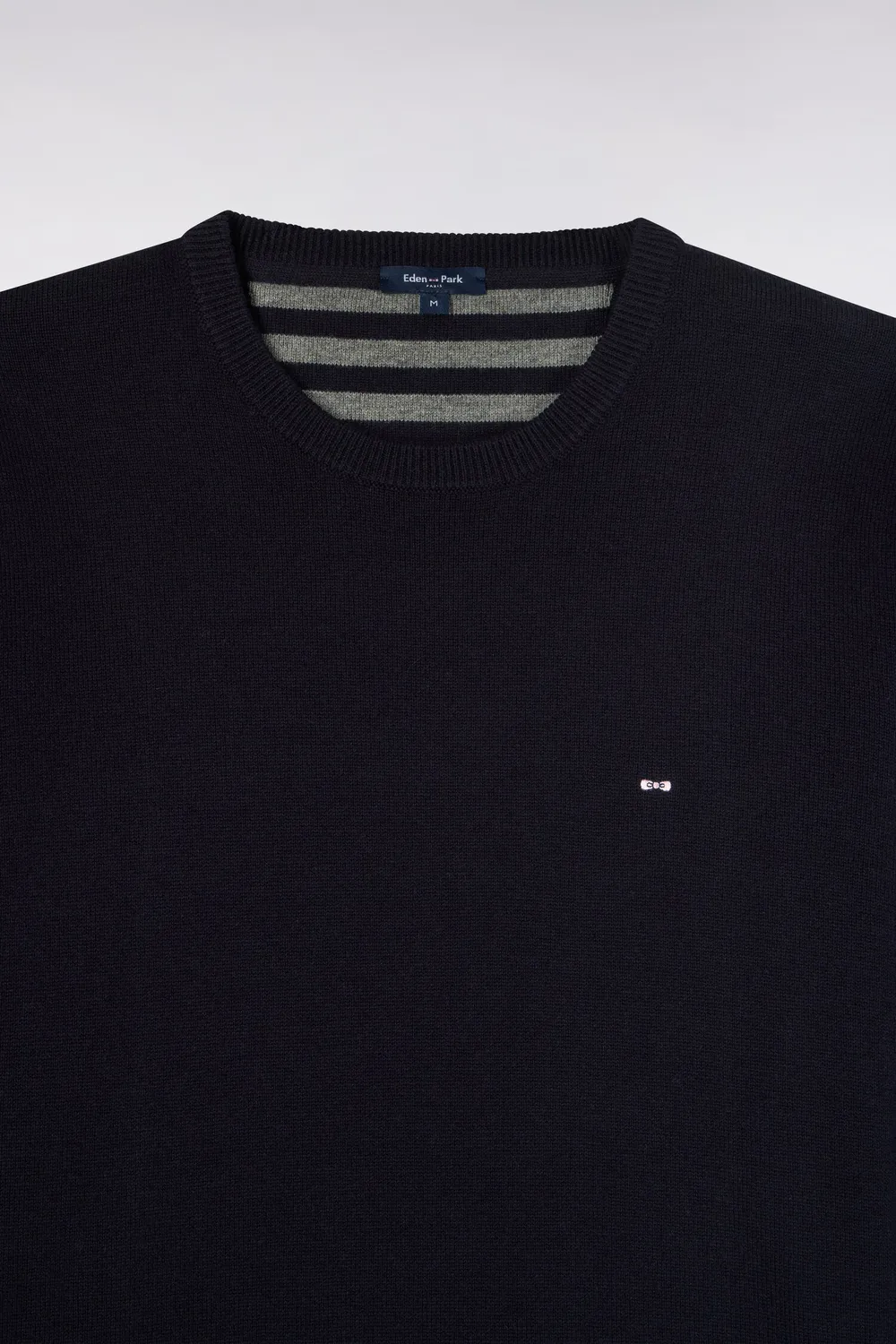Eden Park Pull col rond laine-coton marine coupe droite