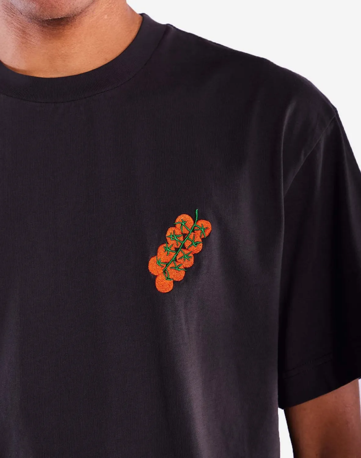OLOW Tasty Tomatoes t-shirt ample noir carbone