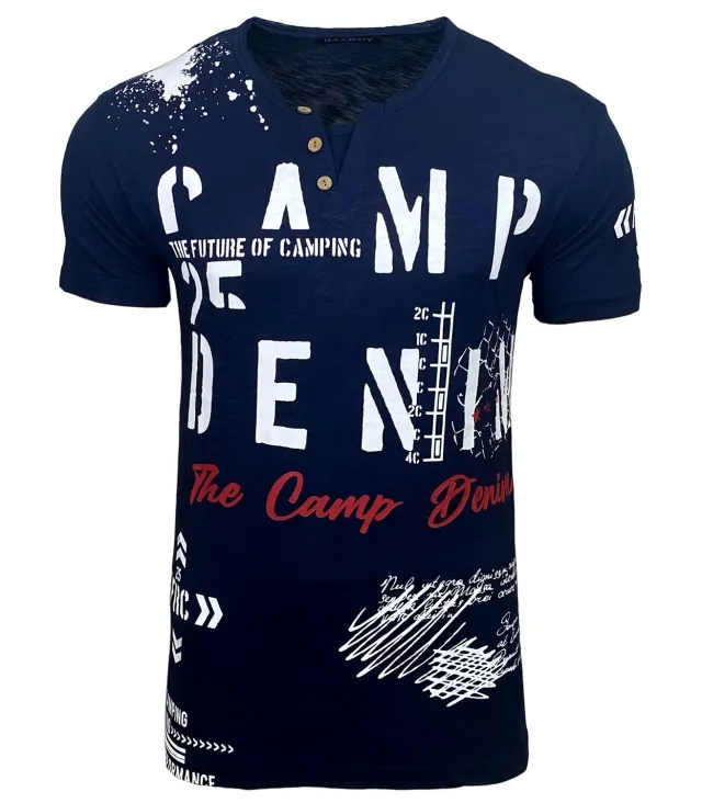 Subliminal Mode BX152 t-shirt col rond L bleu jean délavé
