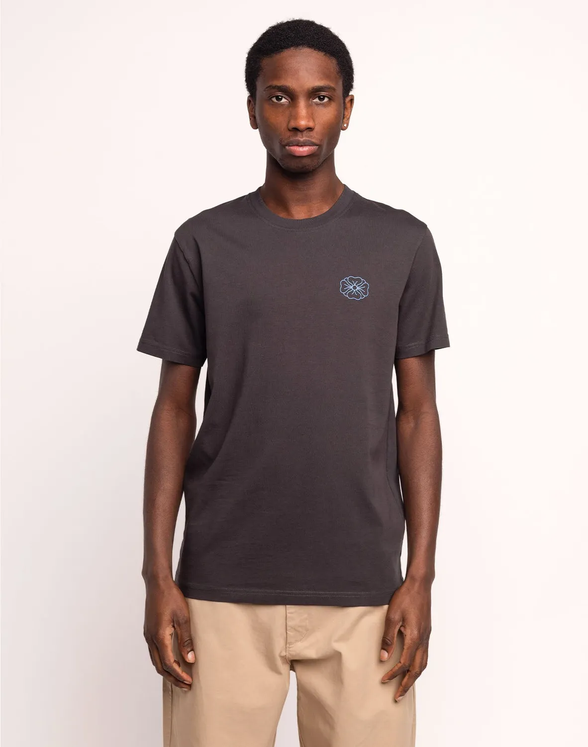 OLOW Awake T-shirt coton bio noir carbone col rond