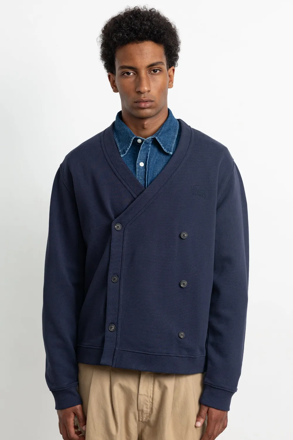 Edmmond Studios Manoir cardigan homme bleu marine