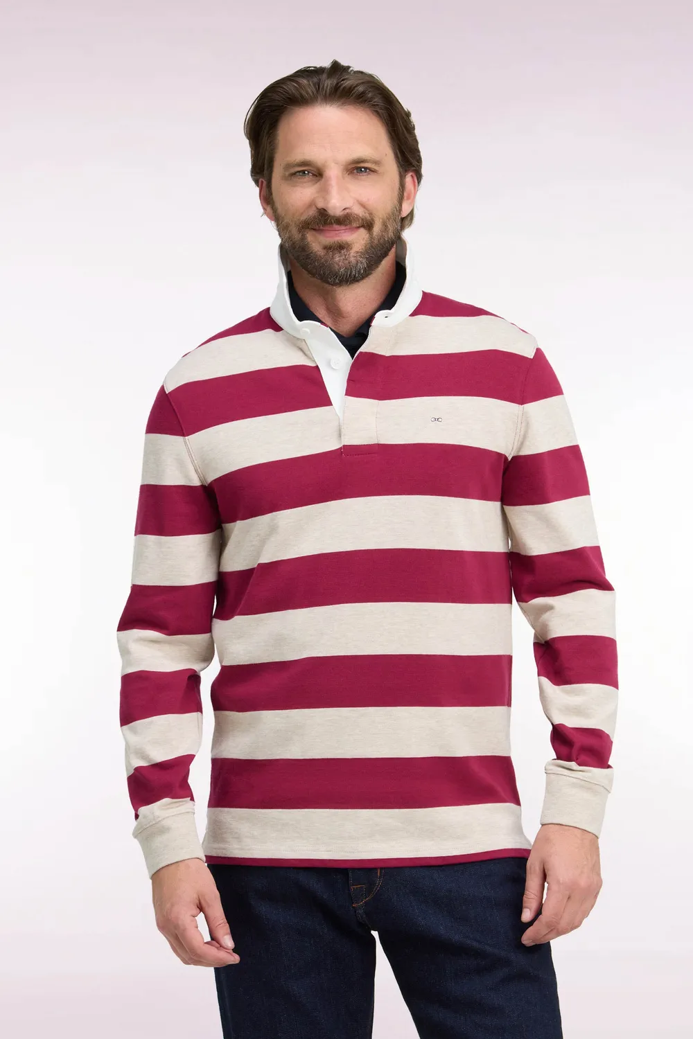 Eden Park Club Classique maillot rugby rouge manches longues