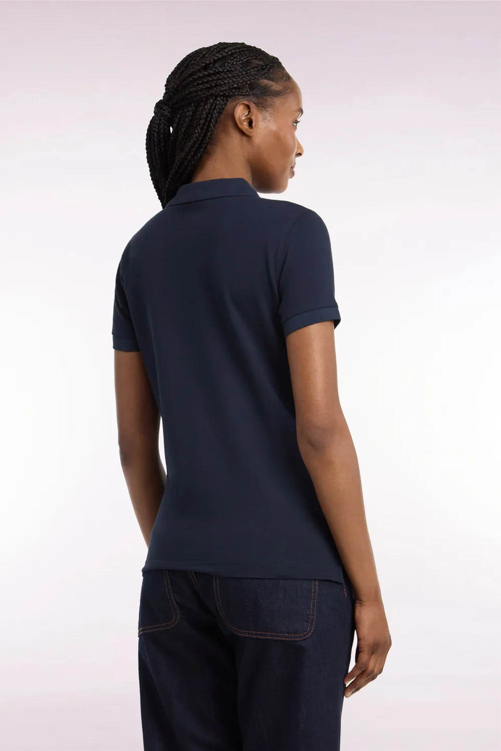 Eden Park polo coton stretch slim femme marine