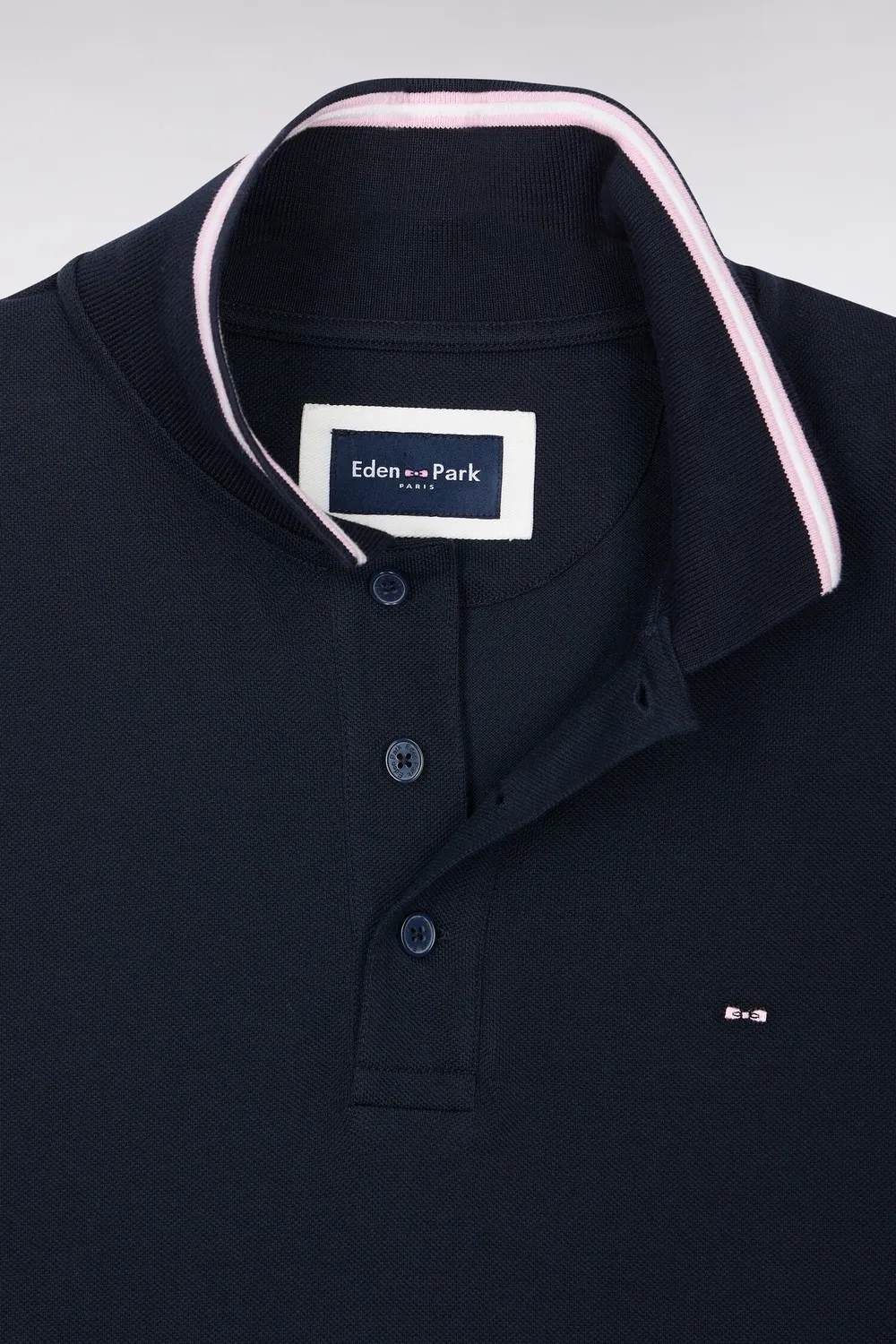 Eden Park polo manches courtes piqué coton marine coupe droite