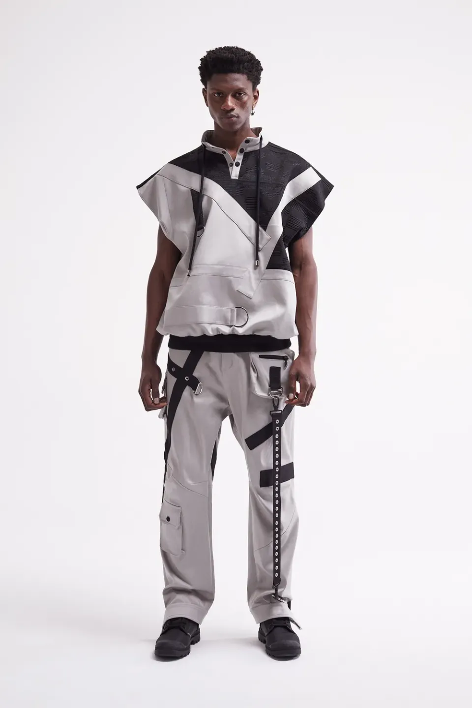 FRENCH DEAL Struktur pantalon coton à bandes streetwear