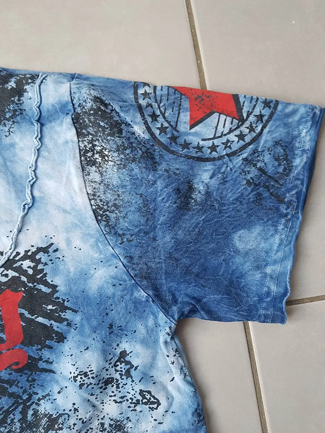 Subliminal Mode BX103 t-shirt homme coton bleu S délavé