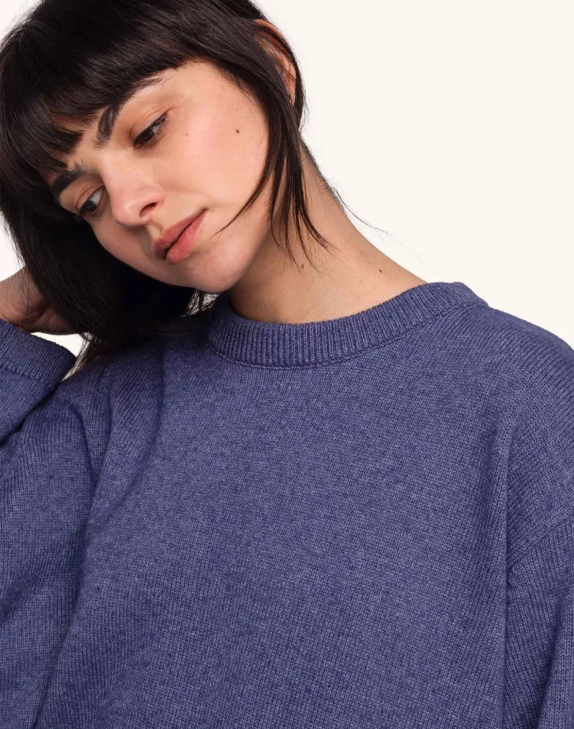 OLOW Imeji pull bleu chiné mérinos
