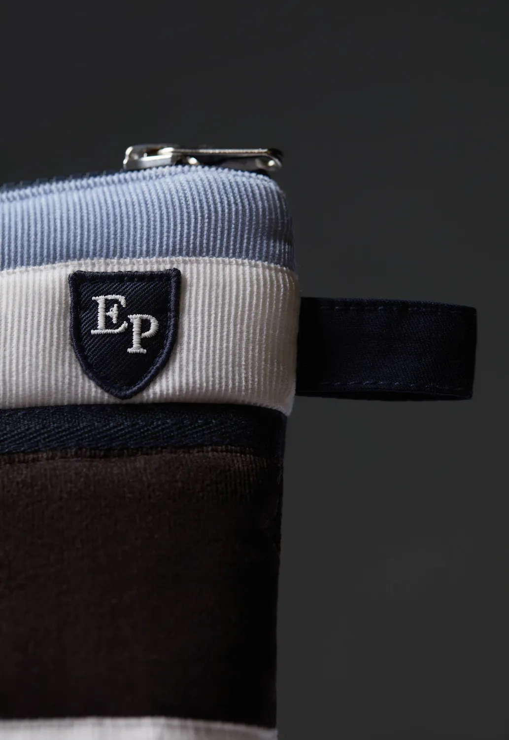 Eden Park Pap'Atelier pochette velours rayé upcyclée