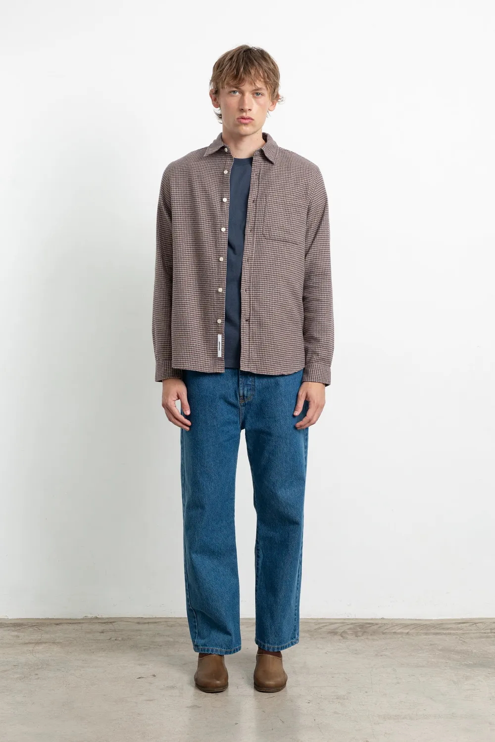 Edmmond Studios Glint Shirt chemise chocolat carreaux