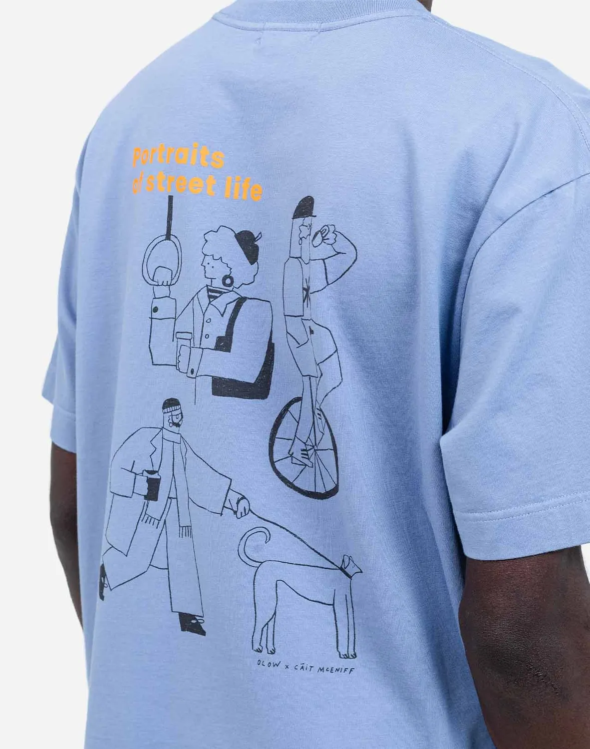OLOW People t-shirt ample bleu azur coton bio