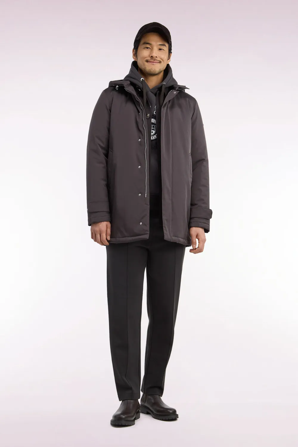 Eden Park Club Classique imperméable nylon marron capuche