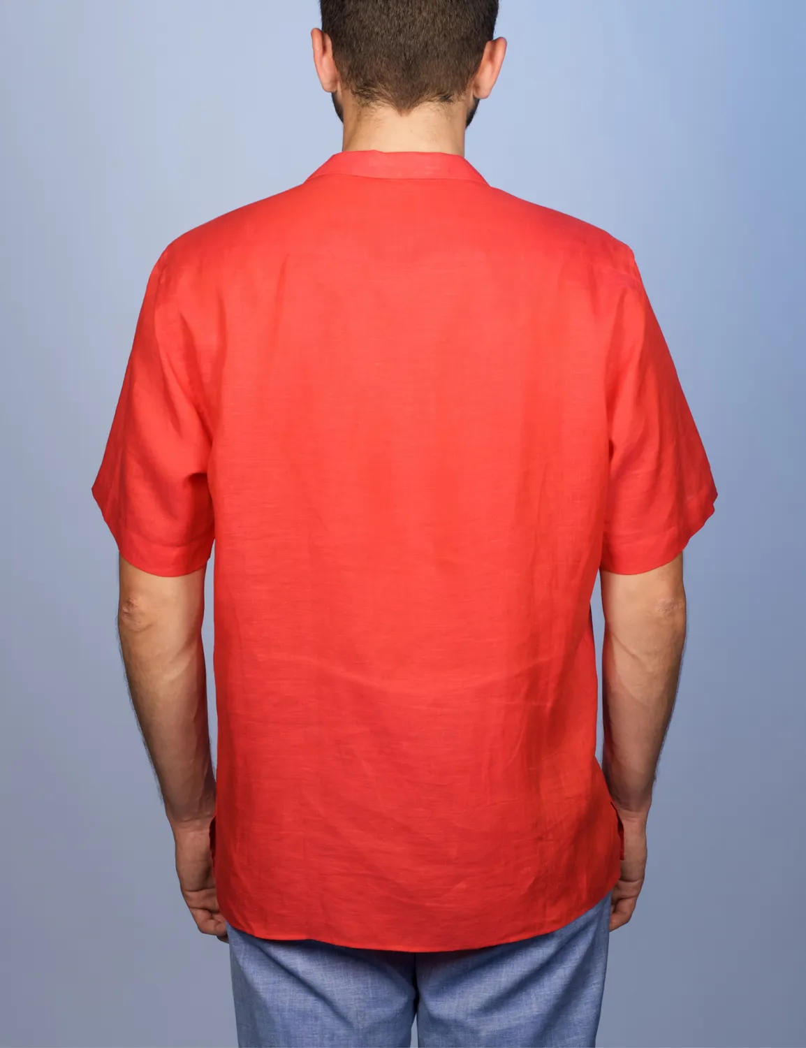 La Chemise Française Havane Rouge chemise homme lin col cubain