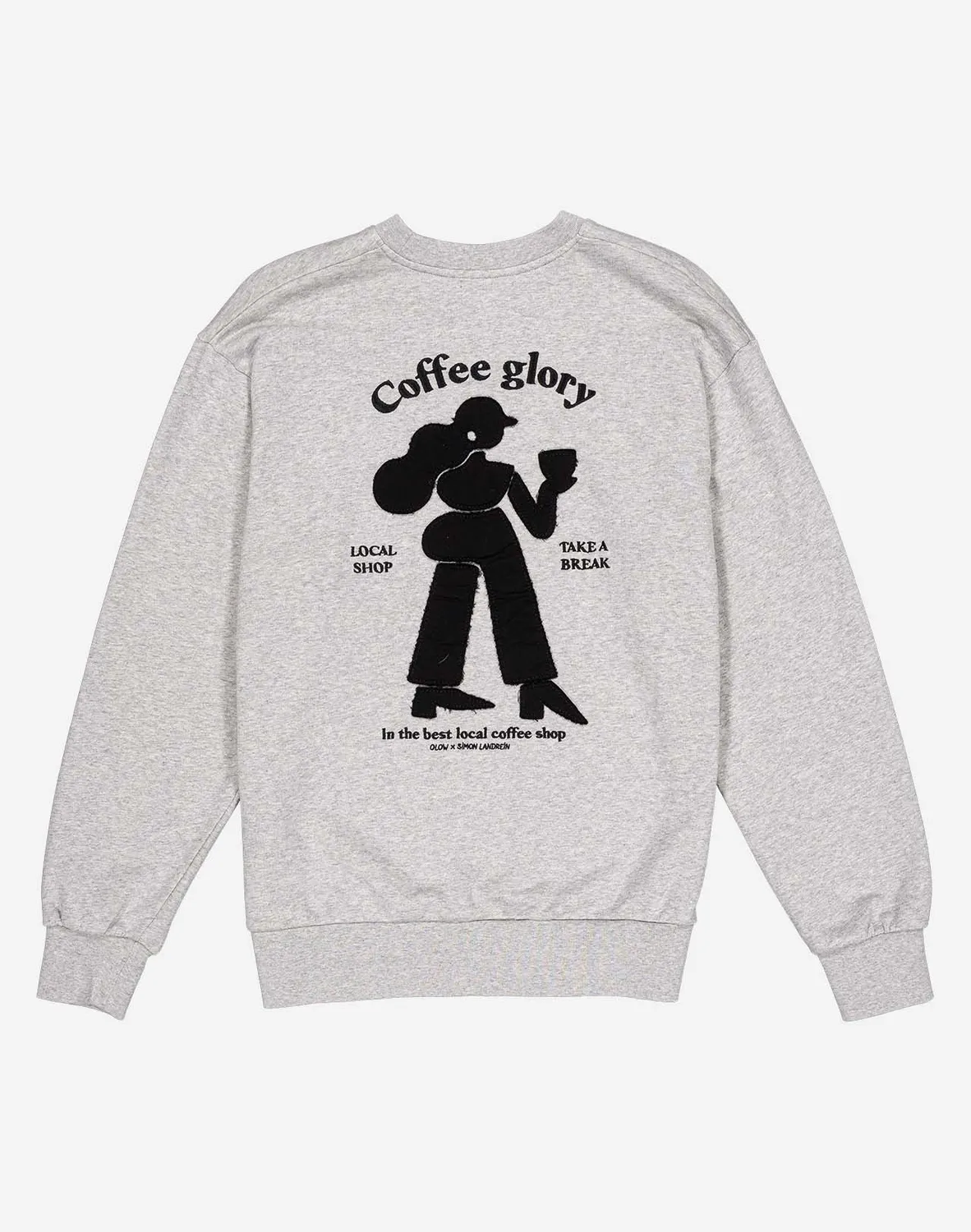 OLOW Coffee Glory sweat gris chiné coton bio