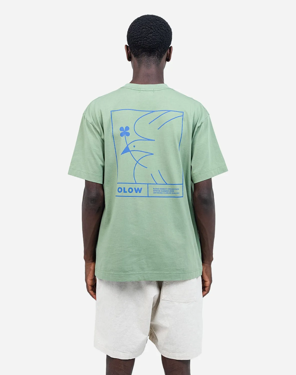 OLOW Pomba t-shirt ample vert sauge coton bio