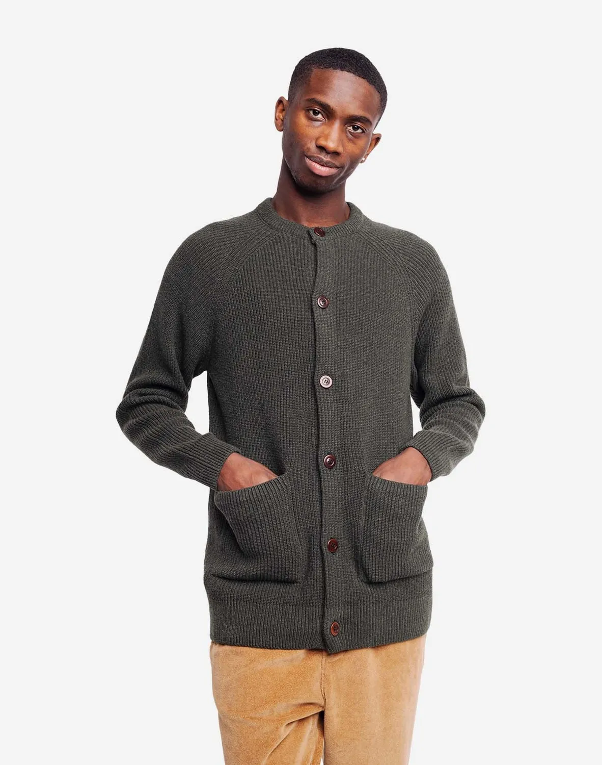 OLOW Tricot gilet vert forêt recyclé