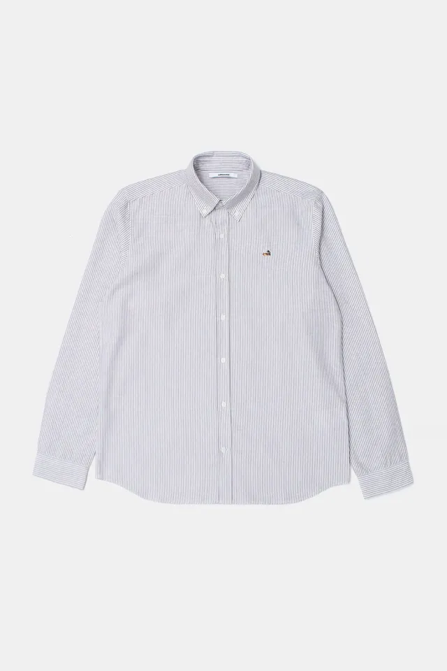 Edmmond Studios Duck chemise rayée chocolat oxford