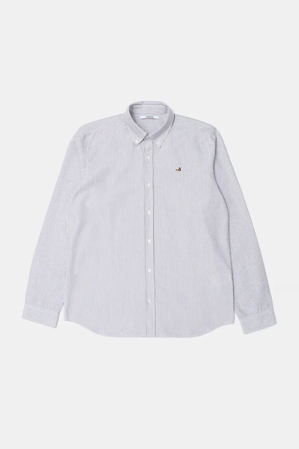 Edmmond Studios Duck chemise rayée chocolat oxford