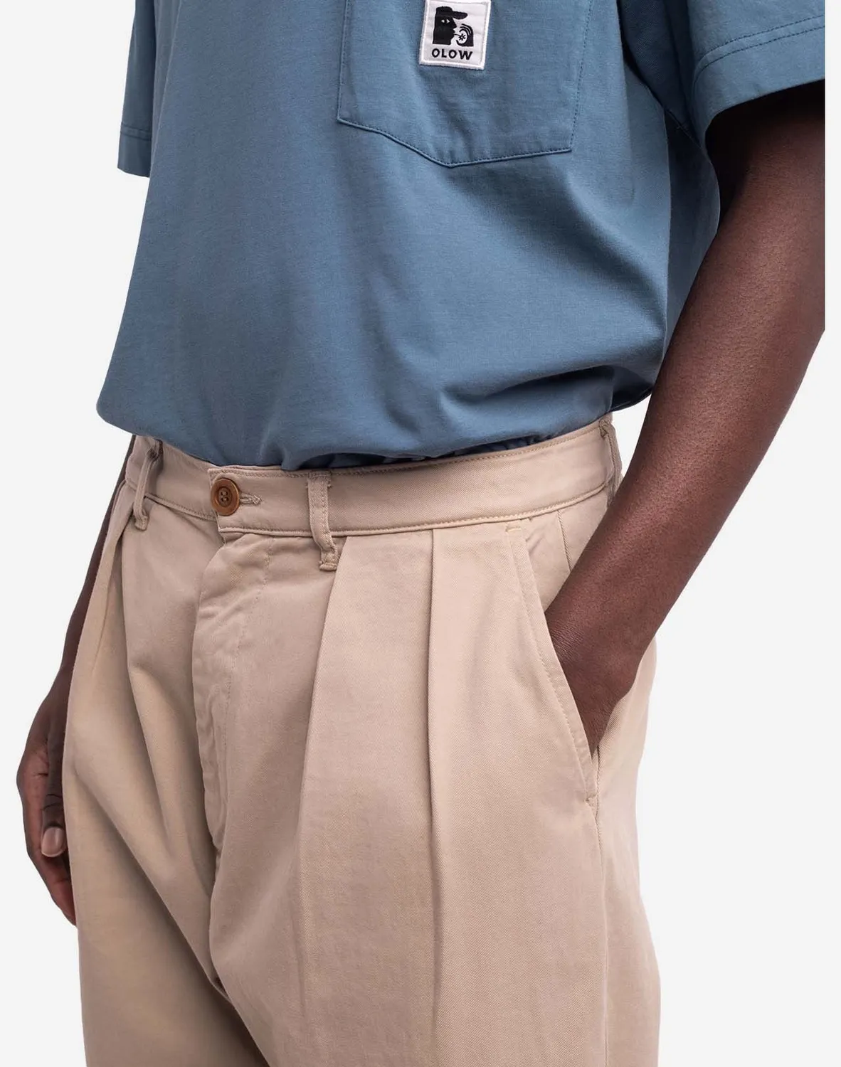 Olow Sembo pantalon beige ample coton