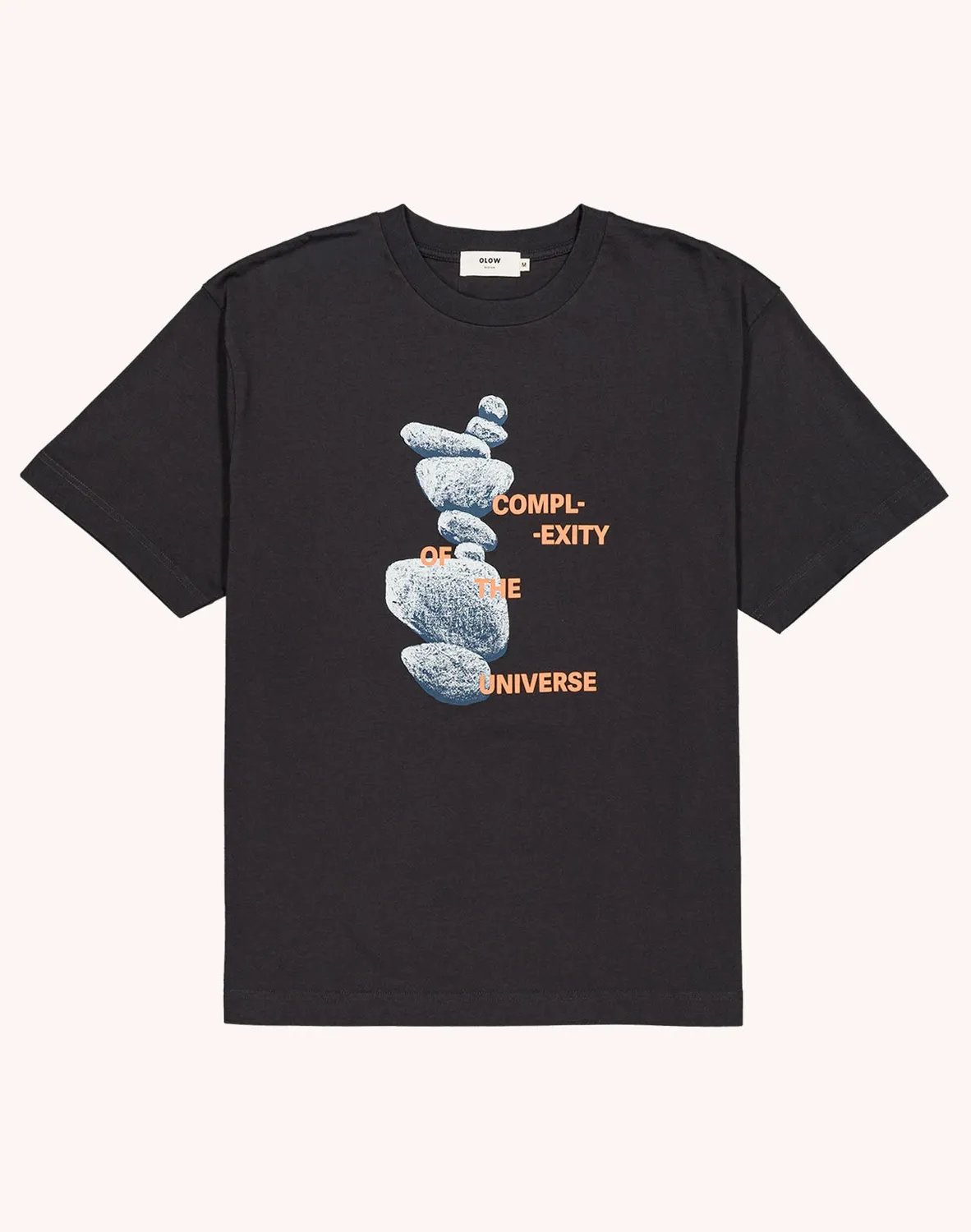 OLOW Universe t-shirt homme noir carbone coton bio