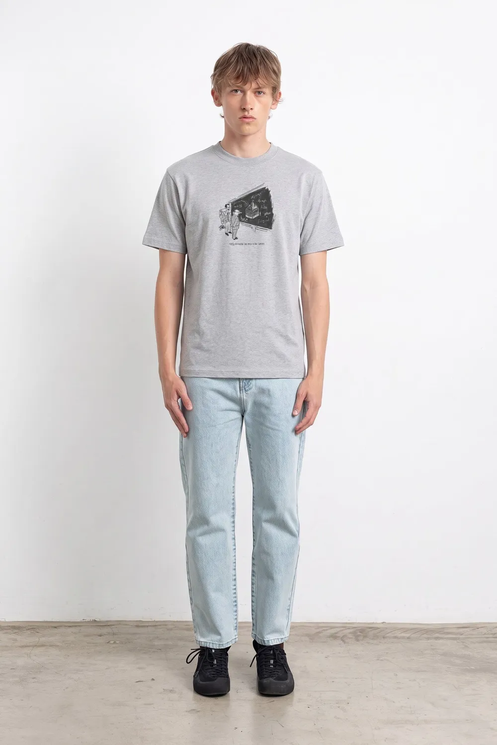 Edmmond Studios Math t-shirt homme gris chiné imprimé