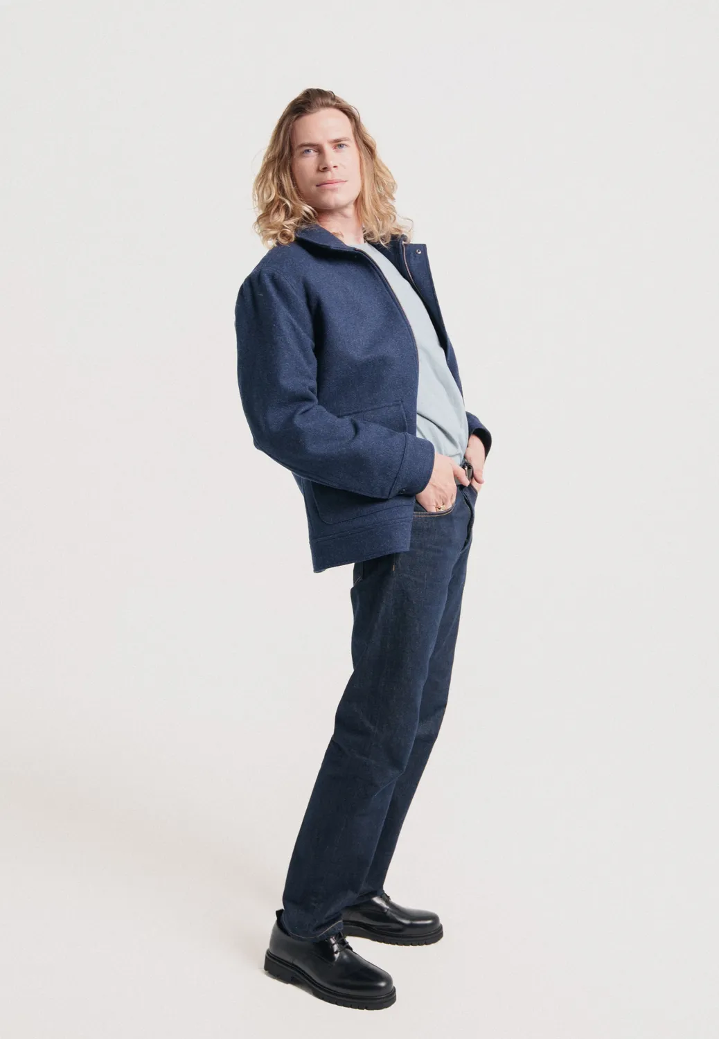 Loom Le blouson en laine blouson gris laine