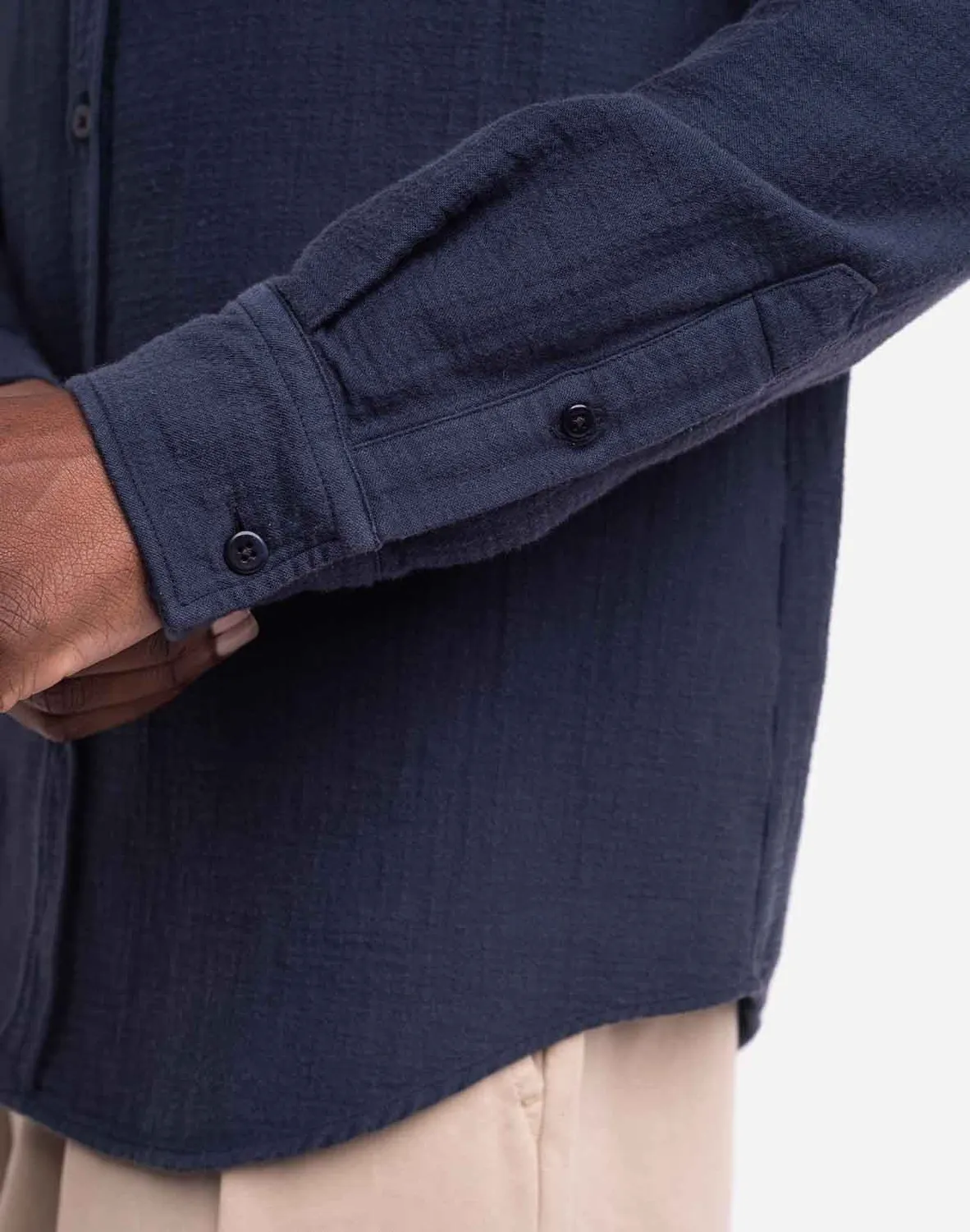 OLOW Classico chemise homme coton bleu marine