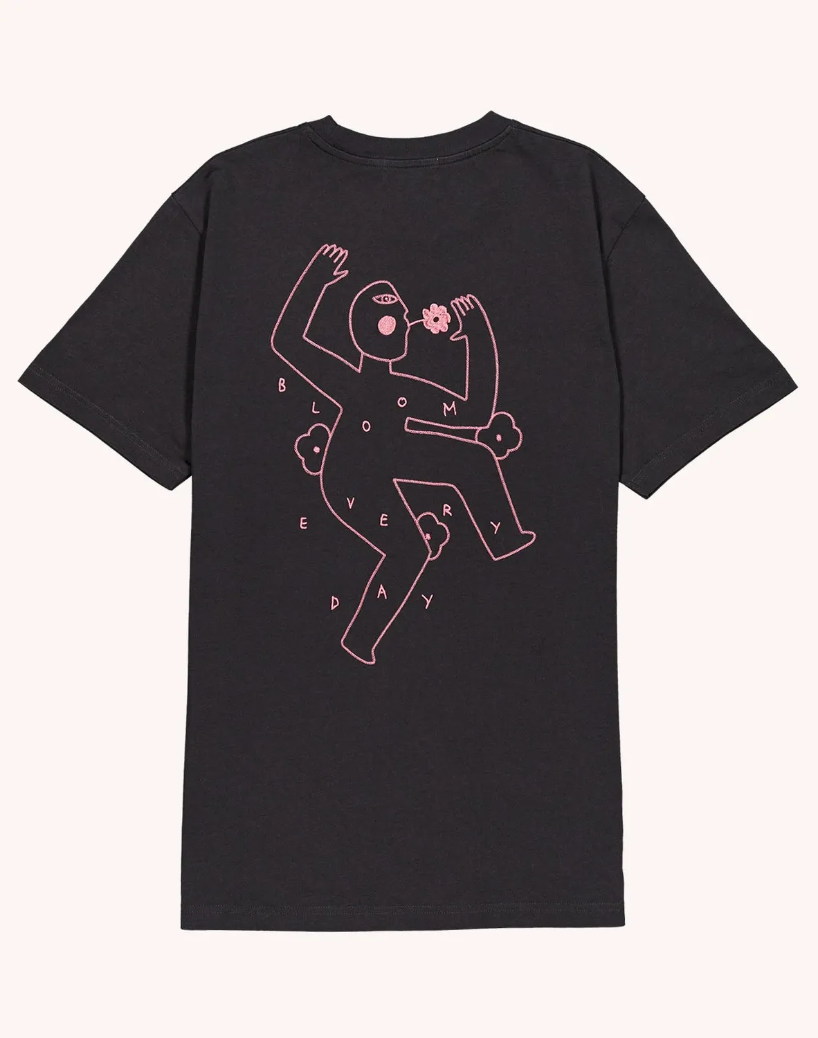 Olow Let Go t-shirt noir carbone broderie coton bio