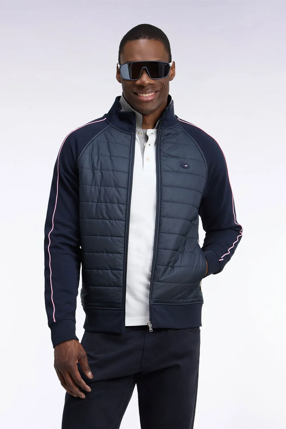 Eden Park XV de France Sweatshirt zippé marine matelassé