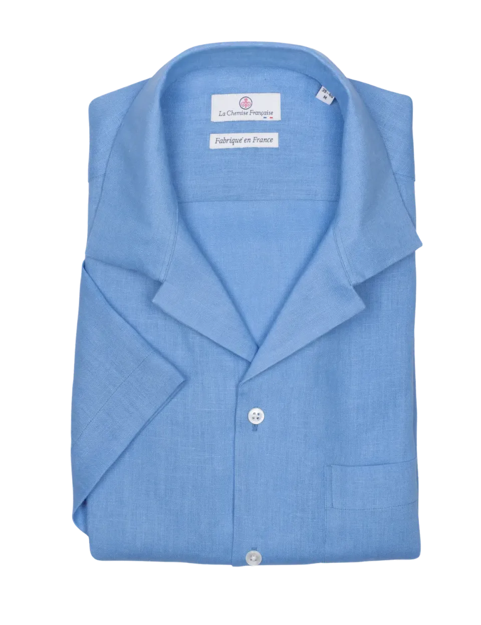 La Chemise Française Havane chemise lin bleu azur