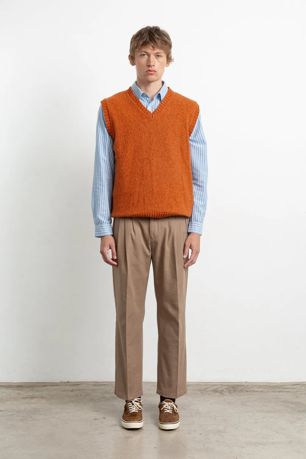 Edmmond Studios Paris Vest gilet orange tweed
