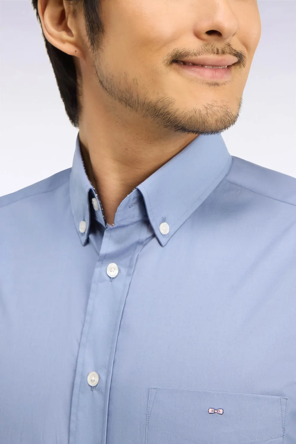 Eden Park chemise coton bleu micromotifs droite homme