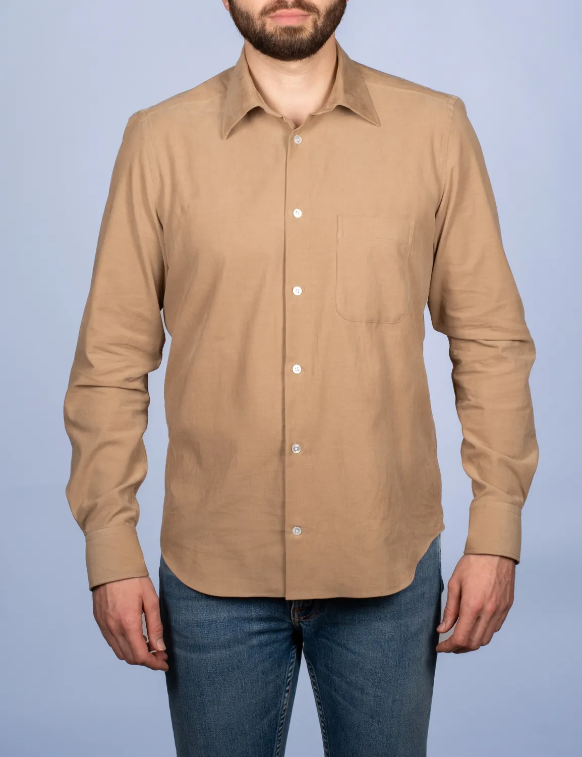 La Chemise Française Velours Milleraies Camel chemise coton