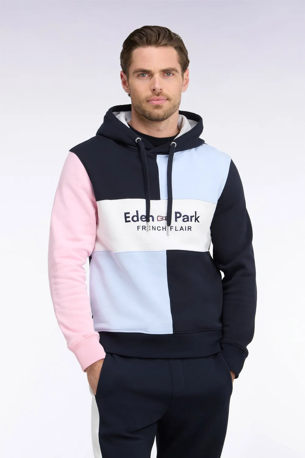 Eden Park Show Bizz sweat capuche marine brodé coton