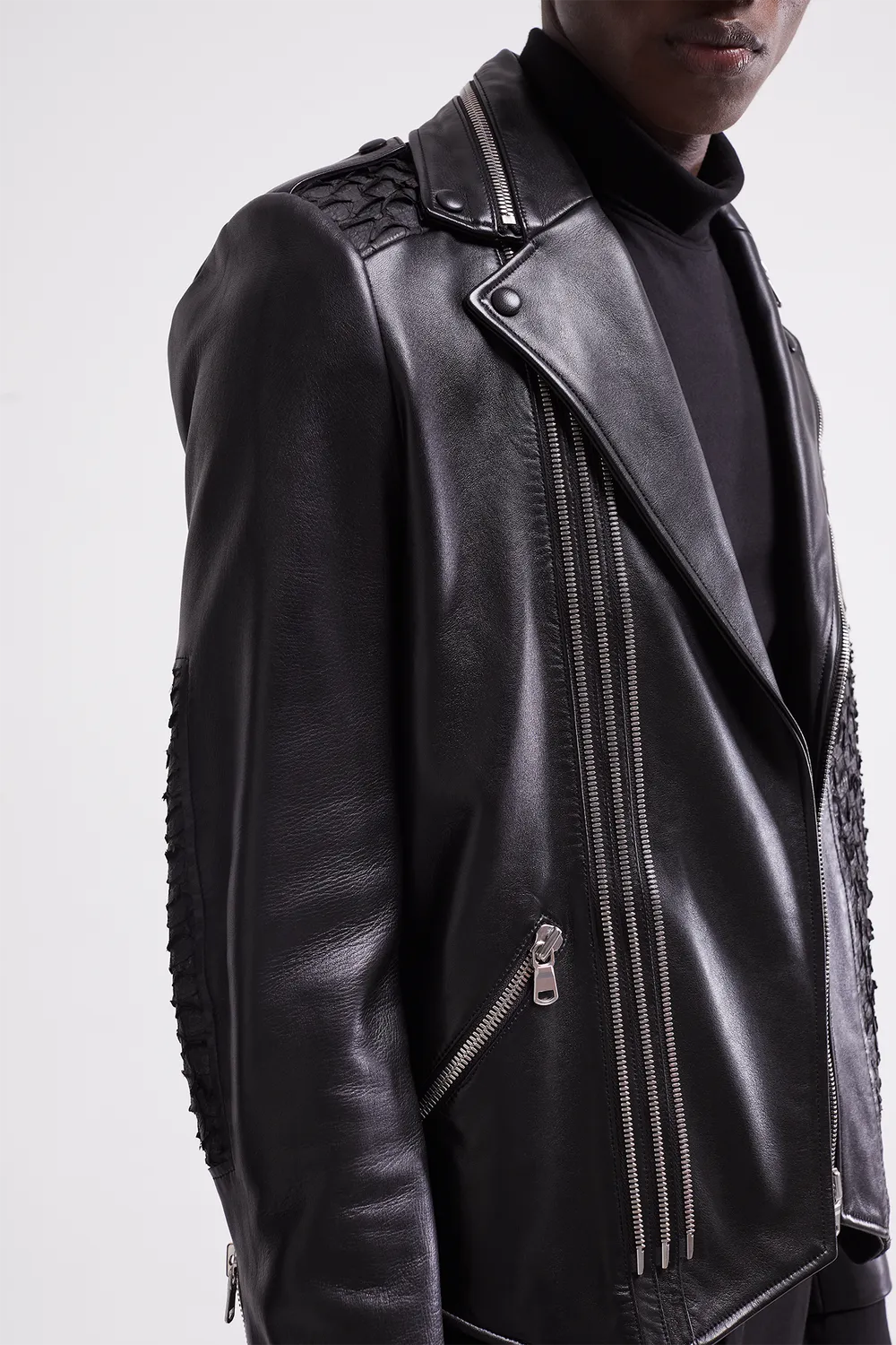 French Deal Perfect veste cuir agneau perche du Nil
