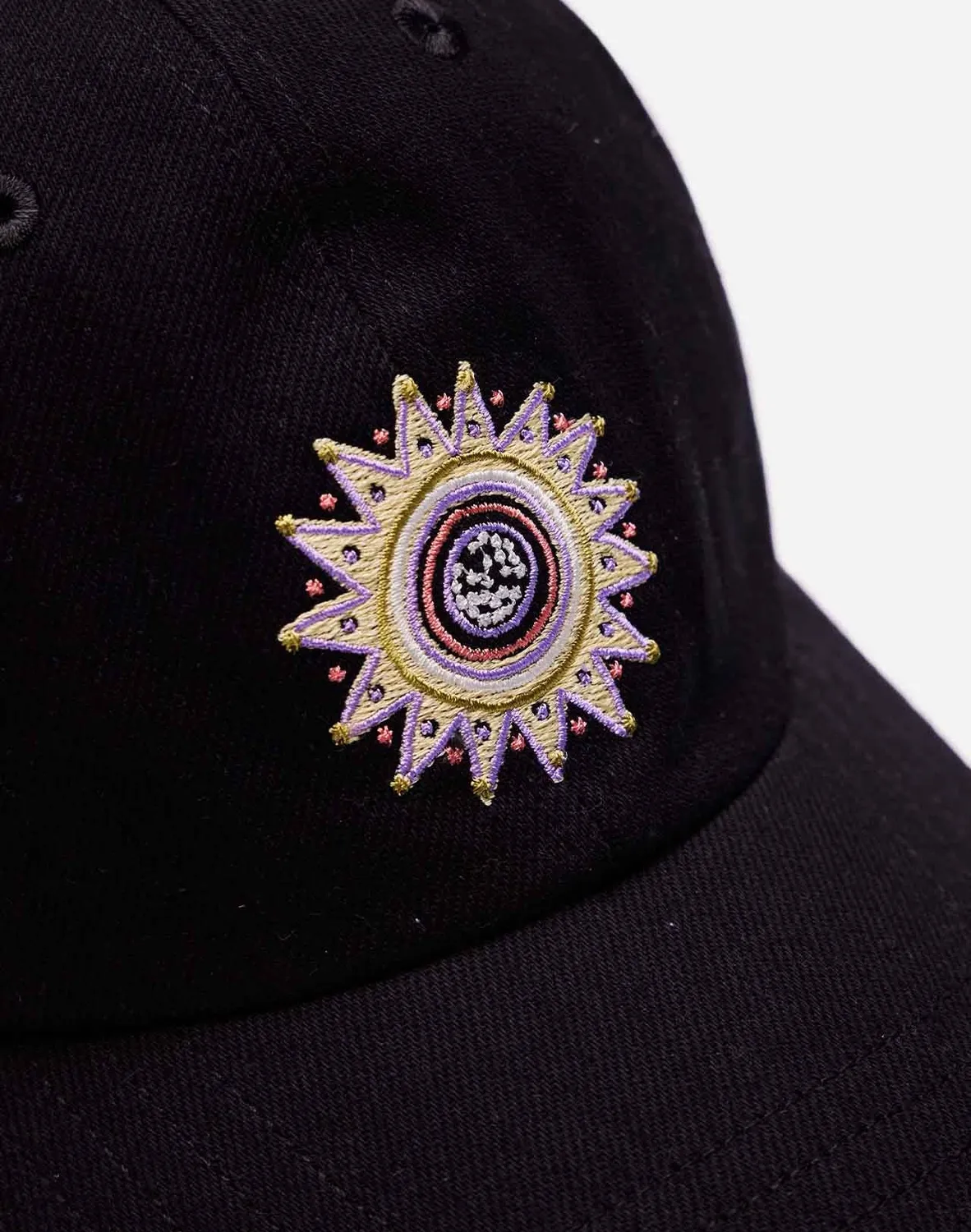 OLOW Six Panel Sun King casquette denim noir coton bio