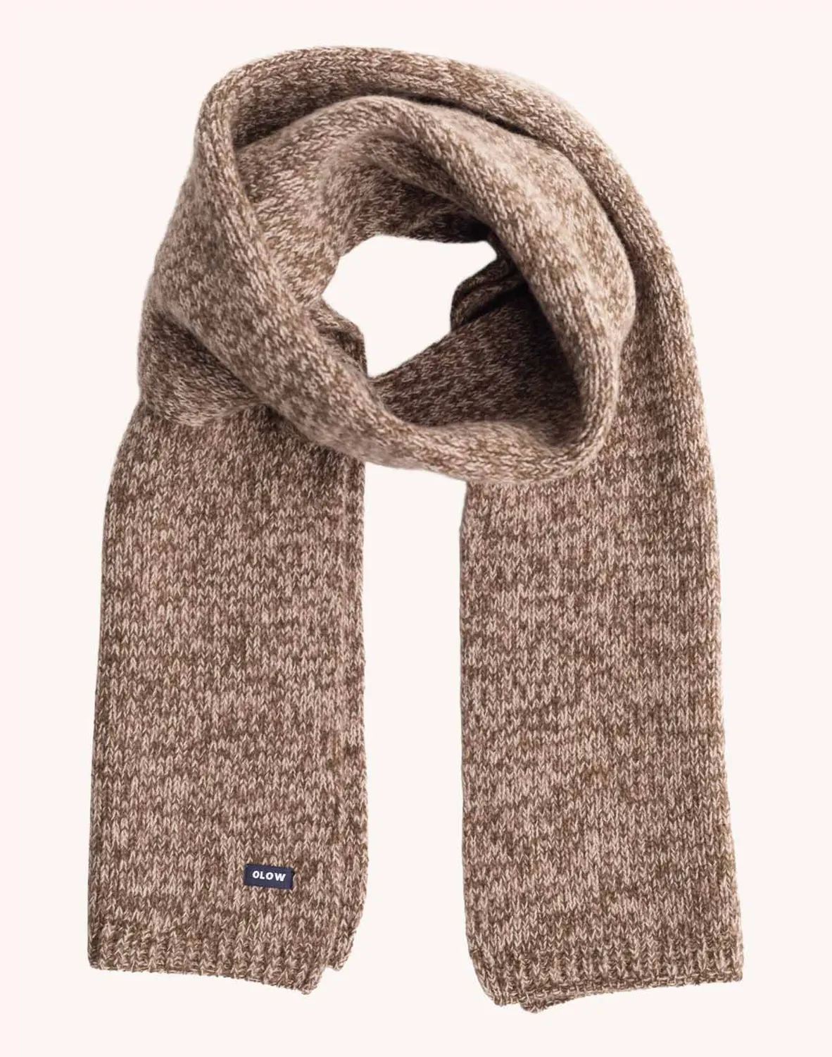 OLOW Horn echarpe beige-kaki chine laine merinos