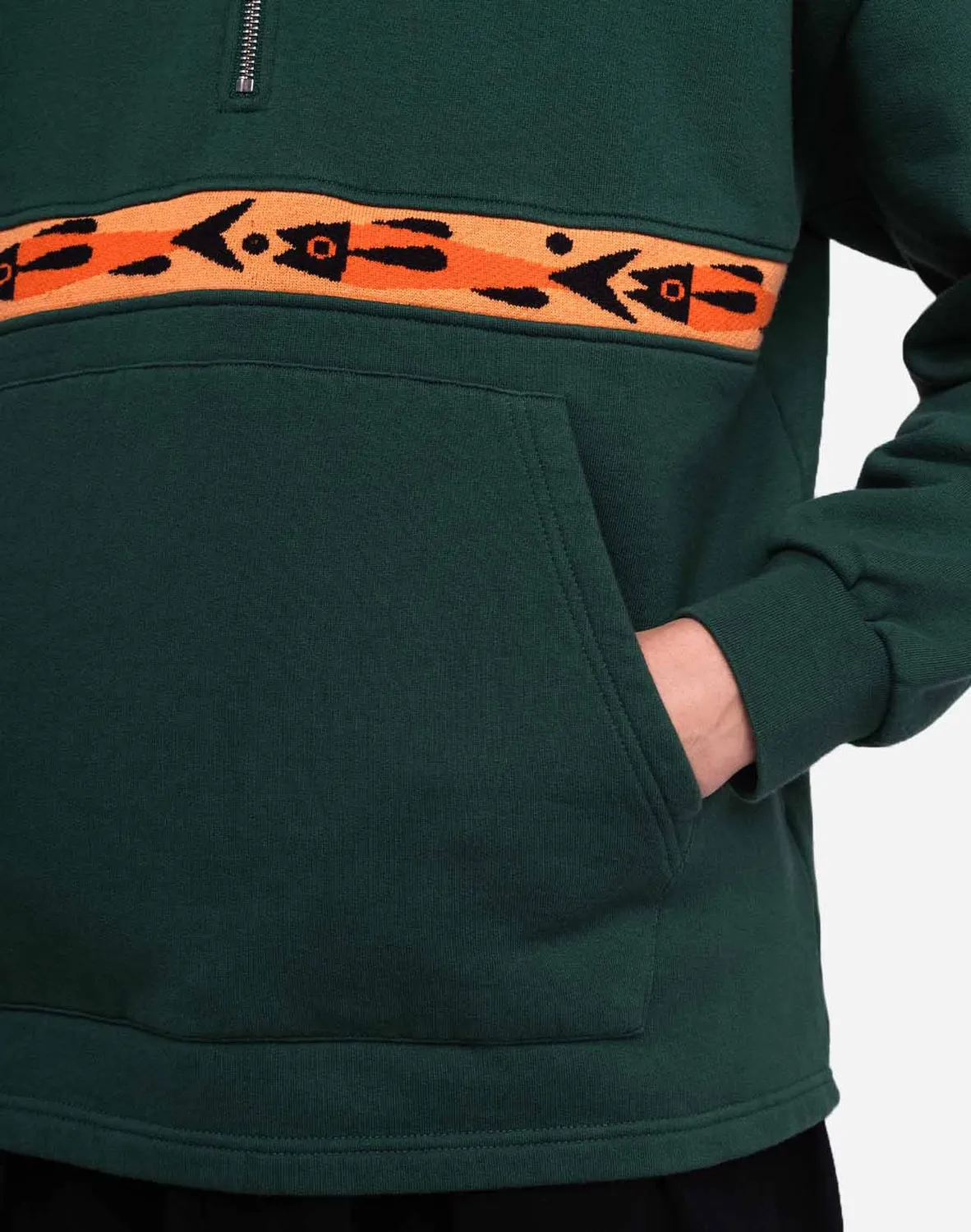 Olow Manso Fishes sweat vert forêt col chemise