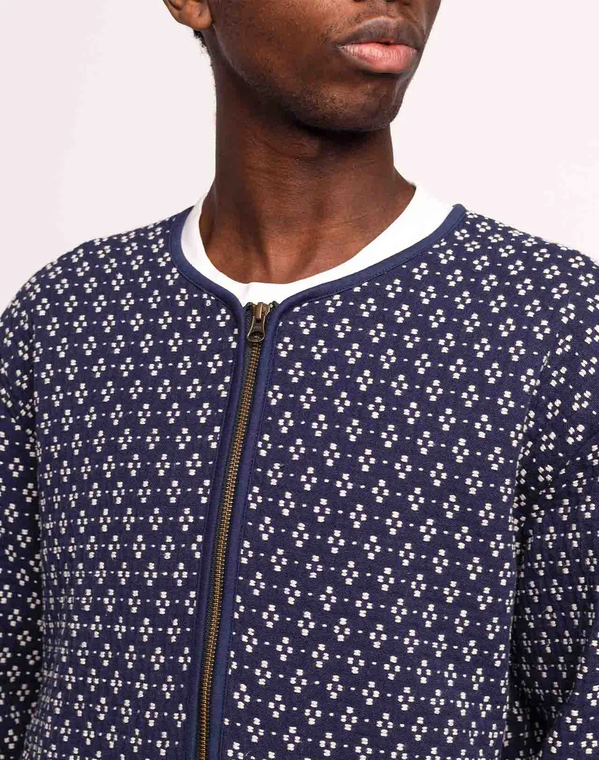 OLOW Yama Bleu Marine veste jacquard recyclé
